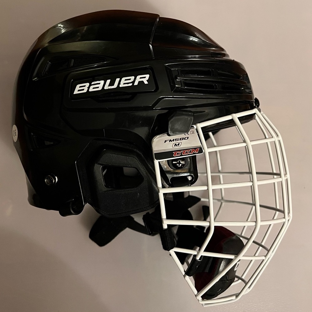 Bauer IMS 5.0 small hockey helmet, CCM FM580 medium cage